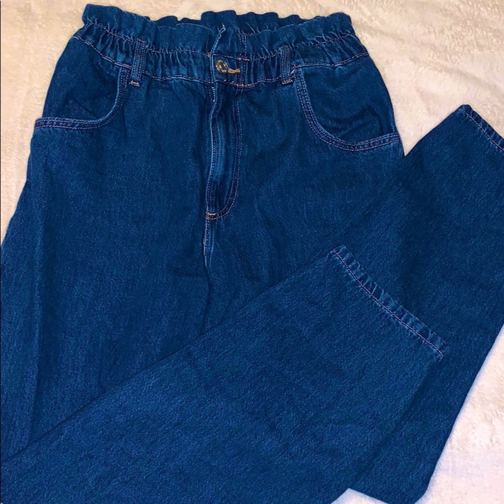 ZARA Paper Bag Blue Jeans - Picture 5 of 8